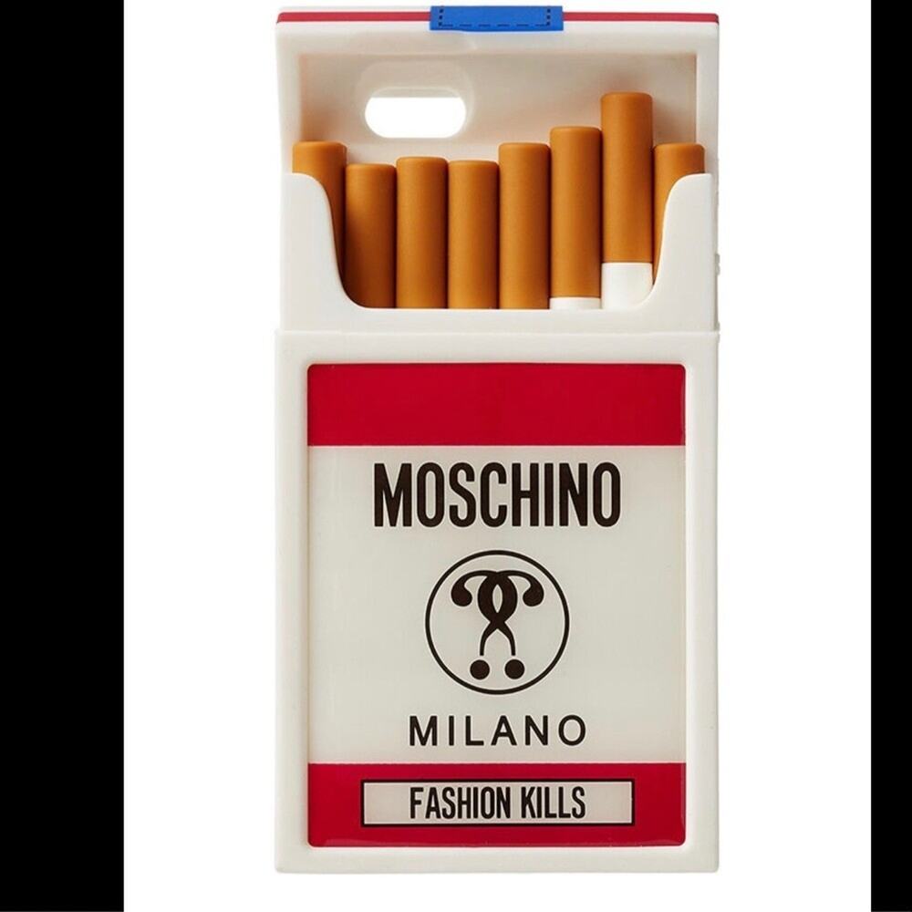 Moschino Couture Jeremy Scott Cigarette Case Packet 'Fashion Kills' iPhone 6/6S